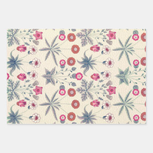 Feuille De Papier Cadeau William Morris Daisy Motif floral Orange rouge