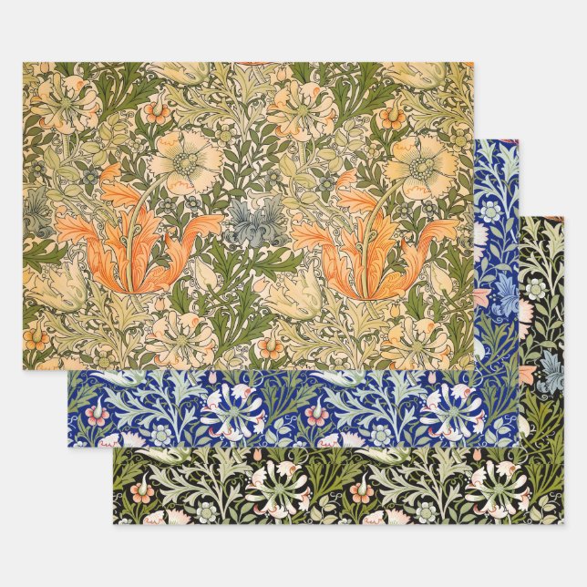 Feuille De Papier Cadeau William Morris Festival de fleurs de Compton de pr (Lot)