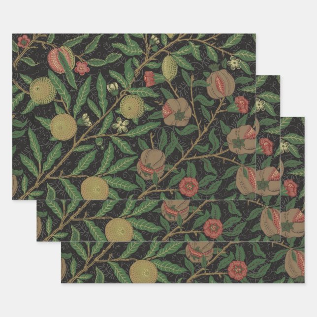 Feuille De Papier Cadeau William Morris grenade classique fruits (Lot)