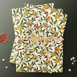 Feuille De Papier Cadeau William Morris grenade et fruits de citron