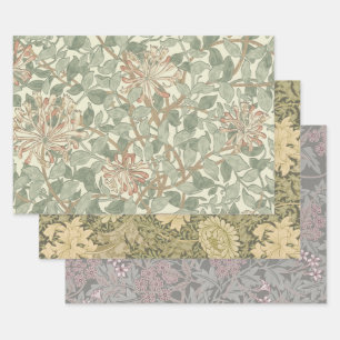Feuille De Papier Cadeau William Morris Honeysuckle Vert Floral