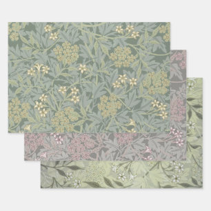 Feuille De Papier Cadeau William Morris Jasmine Bleu Vert Art Botanique