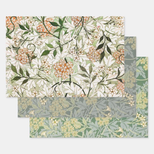 Feuille De Papier Cadeau William Morris Jasmine Blossom Garden Sets (Lot)