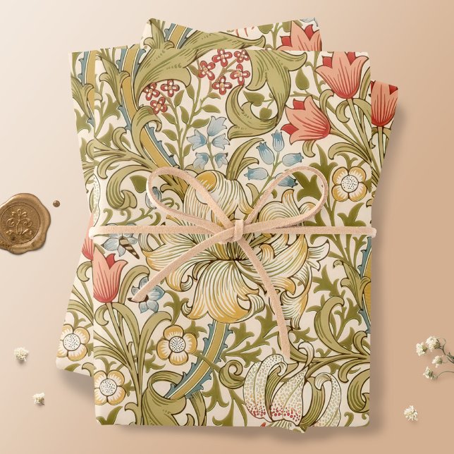 Feuille De Papier Cadeau William Morris Lily Art Nouveau Floral (Créateur téléchargé)