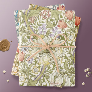 Feuille De Papier Cadeau William Morris Lily Art Nouveau Floral Wrapper Pa