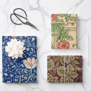 Feuille De Papier Cadeau William Morris Medway Floral bleu