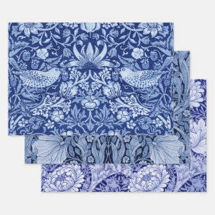 Feuille De Papier Cadeau William Morris, Monotone Bleu