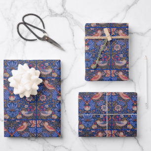 Feuille De Papier Cadeau William Morris motif floral fraise voleuse