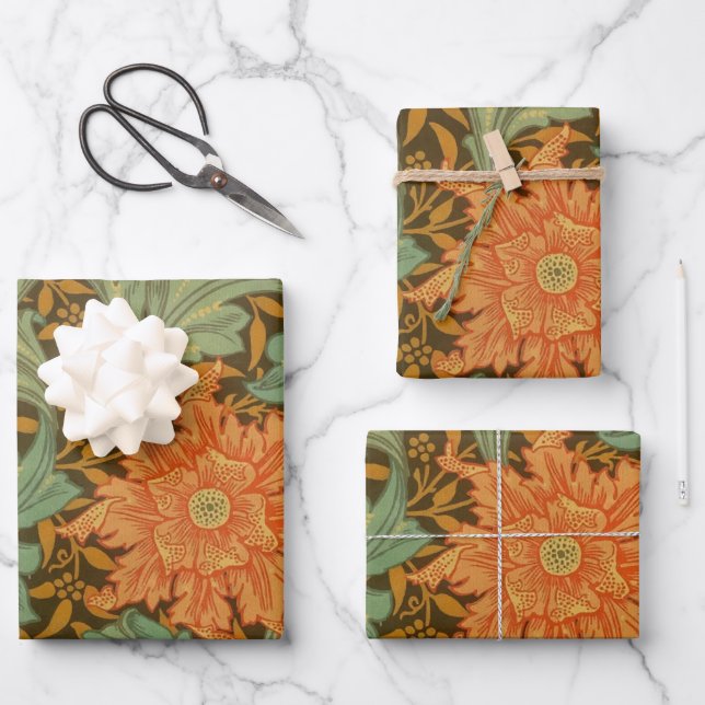 Feuille De Papier Cadeau William Morris Single Stem Pattern (Recto)