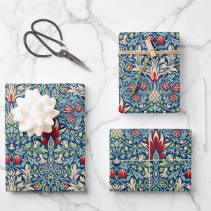 Feuille De Papier Cadeau William Morris Snakeshead Fritillaire Floral Desig