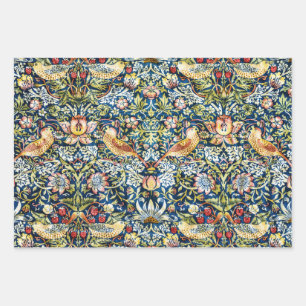 Feuille De Papier Cadeau William Morris Strawberry Thief Oiseau Floral
