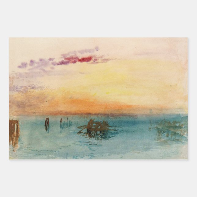 Feuille De Papier Cadeau William Turner - La lagune près de Venise au couch (Devant)
