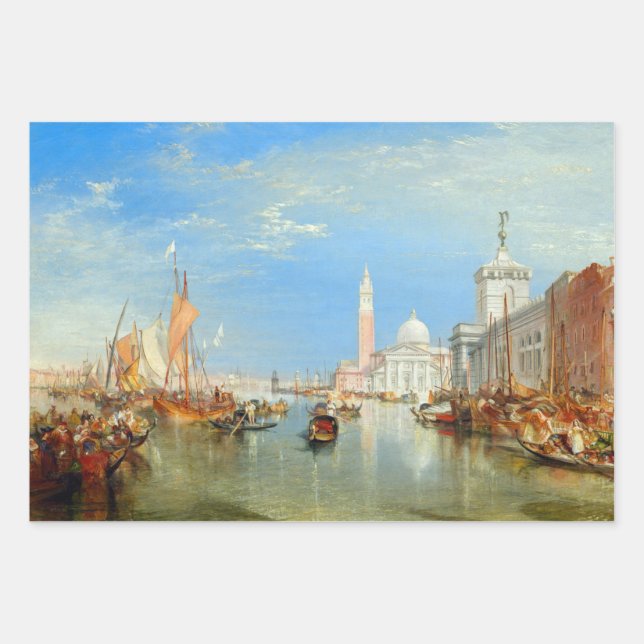 Feuille De Papier Cadeau William Turner - Venise, le Dogana et San Giorgio (Devant)