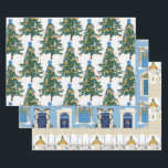 Feuille De Papier Cadeau Williamsburg Christmas Blue and Orange<br><div class="desc">Ajoutez une touche de charme traditionnel à vos cadeaux de Noël avec les feuilles de papier de Noël en bleu et orange de Williamsburg. Venez fêter avec ces feuilles de papier d'emballage élégantes et élégantes pour la saison des fêtes.</div>