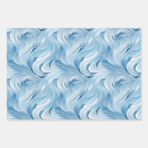 Feuille De Papier Cadeau Winter Wonderland Bleu gelé motif
