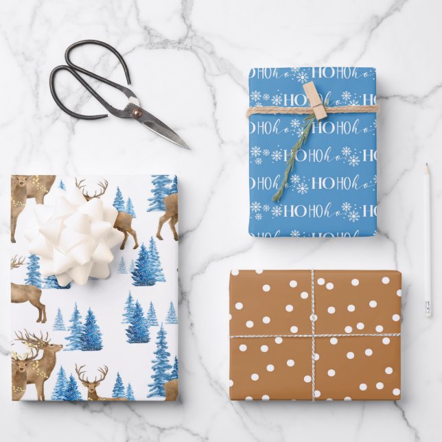 Feuille De Papier Cadeau Winter Wonderland Reindee (Recto)