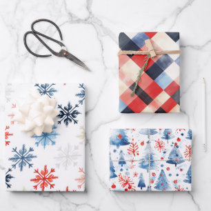 Feuille De Papier Cadeau Winter Wonderland Trio