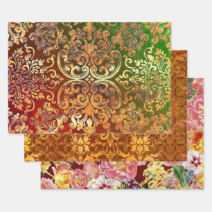 Feuille De Papier Cadeau Woodbury Damask and Flower Festival