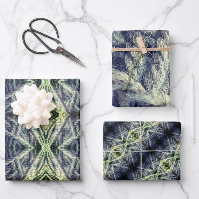 Feuille De Papier Cadeau Woolly String Texture Wrapping Paper Sheet (Recto)