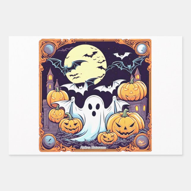 Feuille De Papier Cadeau Wow Halloween Thrill (Devant)