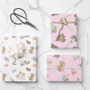 Feuille De Papier Cadeau WP rose   Nommer C'est une fille sur les jouets Vi