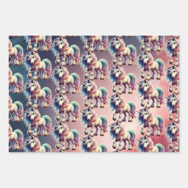 Feuille De Papier Cadeau Wrapping Paper Flat Sheet Set of 3 (Devant)