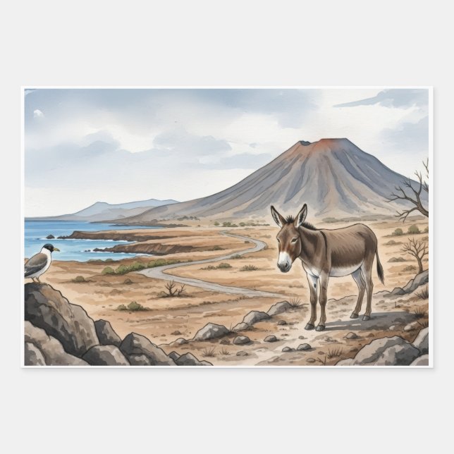 Feuille De Papier Cadeau Wrapping Paper Flat Sheet Set of 3 :Morabeza (Devant)