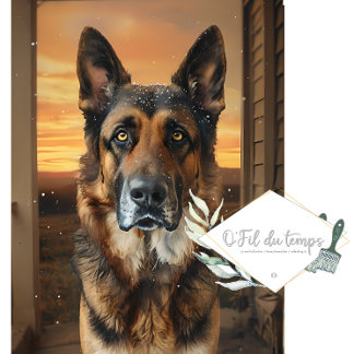 Feuille De Papier Cadeau Wrapping paper German Sheppard Lovers- Decoupage