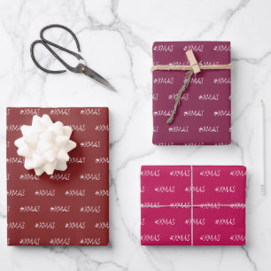 Feuille De Papier Cadeau XMAS Burgundy Purple Pink Chic Edition