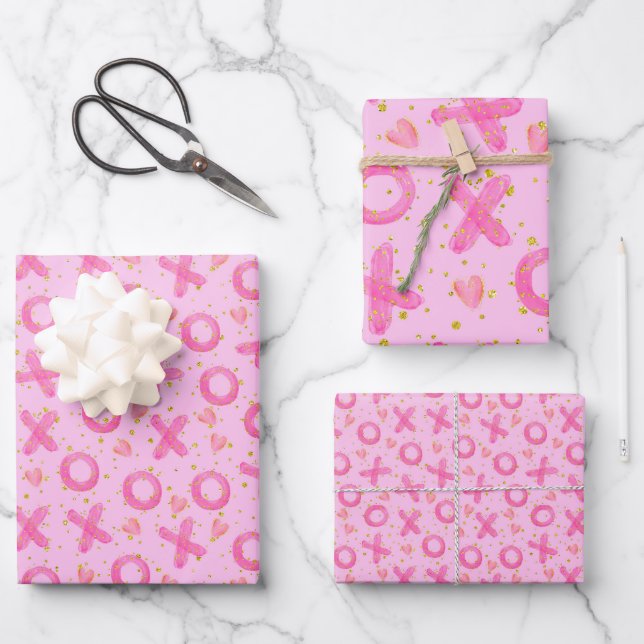 Feuille De Papier Cadeau XOXO Saint-Valentin (Recto)