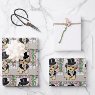 FEUILLE DE PAPIER CADEAU YORKIE POO