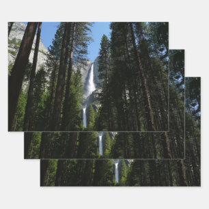Feuille De Papier Cadeau Yosemite Falls et Woods Paysage Photographie