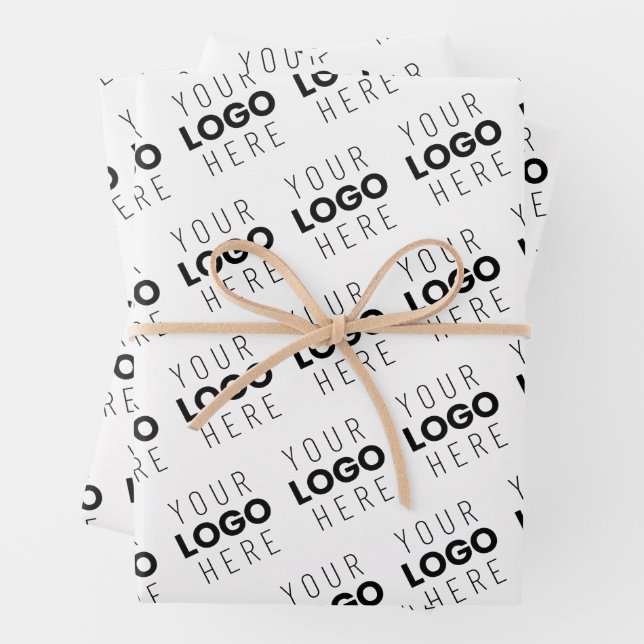 Feuille De Papier Cadeau Your Logo Simple Repeating Diagonal Pattern (En situation)