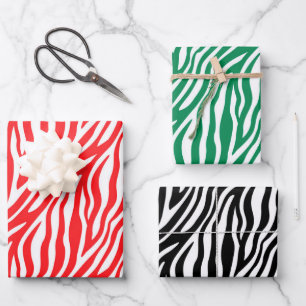 Feuille De Papier Cadeau Zebra Stripe cadeau de Noël envelopper