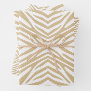Feuille De Papier Cadeau Zèbre Neutre Blond