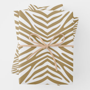 Feuille De Papier Cadeau Zèbre Teak Neutre