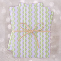 Zigzag Chevron rayures-Violet,Vert et ivoire pâle