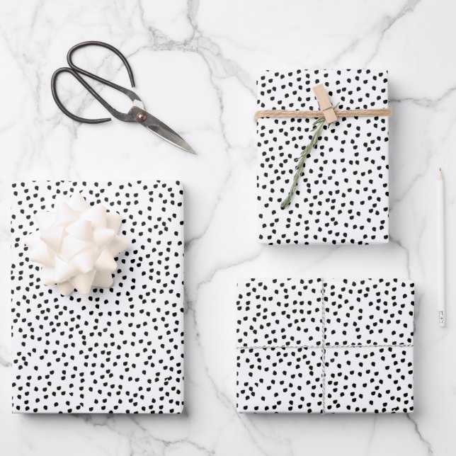 Feuille De Papier Cadeau Zones minimalistes Simple Moderne Cute Dalmatienne (Recto)