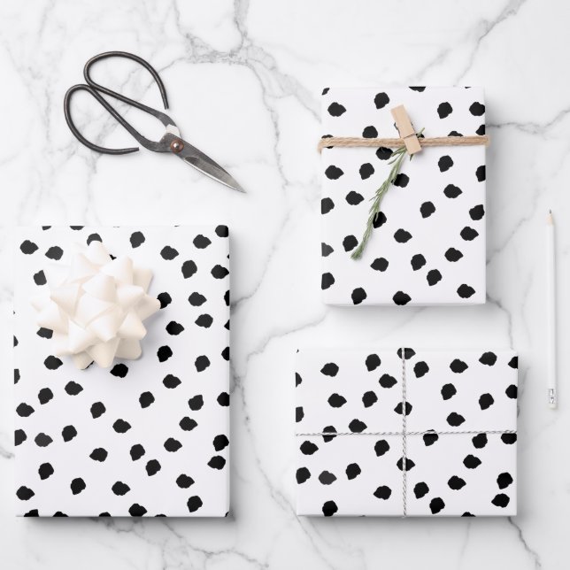 Feuille De Papier Cadeau Zones minimalistes Simple Moderne Cute Dalmatienne (Recto)