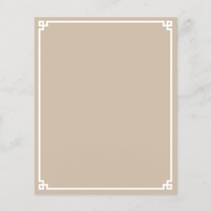 Feuille de papier-cadre de la clé grecque beige et