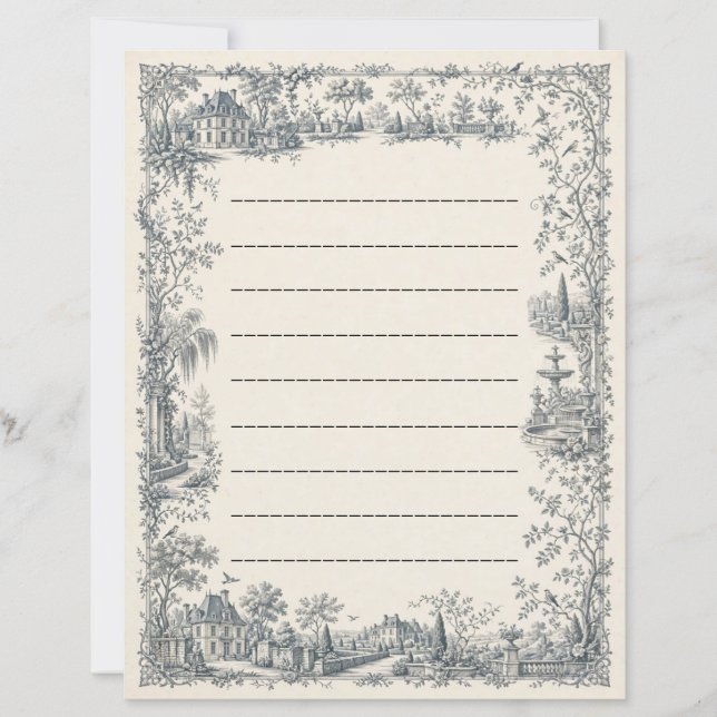 Feuille de papier Château français (Devant)