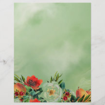 Feuille de papier d'aquarelle et de fruits