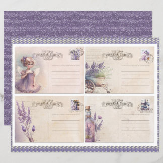 Feuille de papier de journal lavande vintage