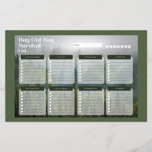 Feuille de papier de la liste de contrôle des urge