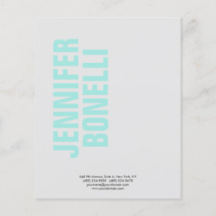 Feuille de papier de nom bleu gras minimaliste pro