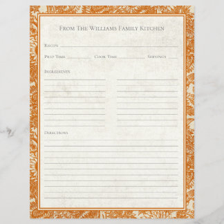 Feuille de papier de recette de toile tournesol vi