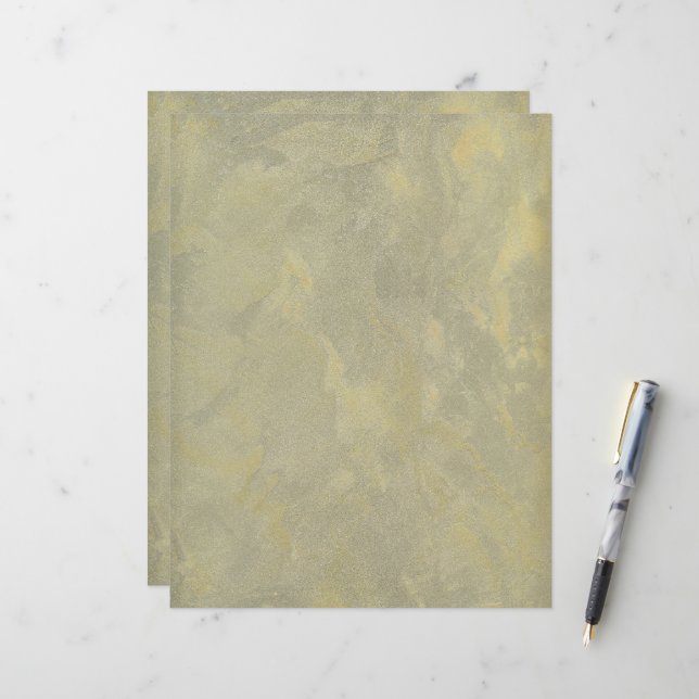 Feuille de papier de scrapbook en plâtre métallisé (Devant/Arrière en situation)