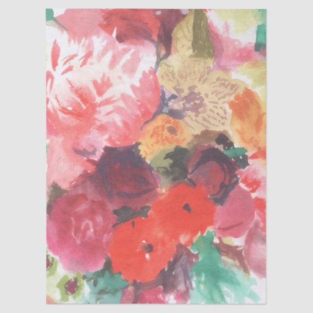Feuille de papier de soie à bouquet de fleurs vibr (Recto)