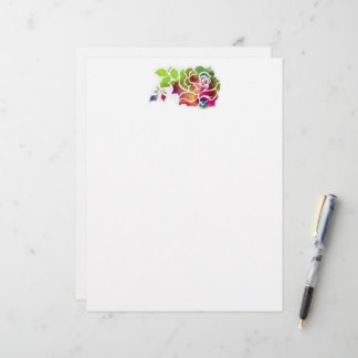 Feuille de papier découpée en forme de rose 21,59