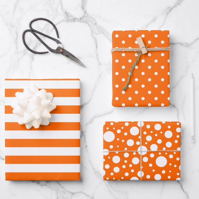 Feuille de papier d'emballage Motif orange (Recto)